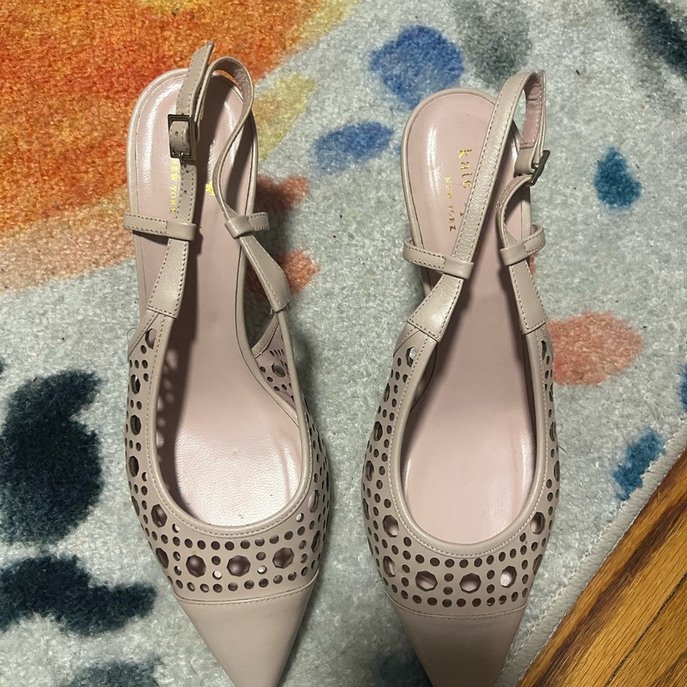 Kate Spade Blush Pink Cutout Slingback Heels size 7